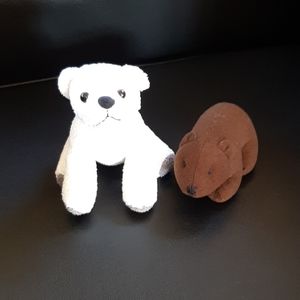 Vintage set of 2 small plush  stuffed animals NWOT
